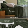 image:imageBedsure PureWoven Organically Grown Bamboo Viscose King Size Sheets Set  Cooling Bed Sheets for Hot Sleepers 18 Deep Pocket with Corner Straps Luxury Silky Soft Breathable OekoTex Navy05  Olive Green