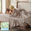 image:imageBedsure PureWoven Organically Grown Bamboo Viscose King Size Sheets Set  Cooling Bed Sheets for Hot Sleepers 18 Deep Pocket with Corner Straps Luxury Silky Soft Breathable OekoTex Navy03  Light Brown