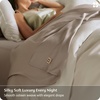 image:imageBedsure PureWoven Organically Grown Bamboo Viscose King Size Sheets Set  Cooling Bed Sheets for Hot Sleepers 18 Deep Pocket with Corner Straps Luxury Silky Soft Breathable OekoTex Navy03  Light Brown