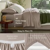 image:imageBedsure PureWoven Organically Grown Bamboo Viscose King Size Sheets Set  Cooling Bed Sheets for Hot Sleepers 18 Deep Pocket with Corner Straps Luxury Silky Soft Breathable OekoTex Navy03  Light Brown