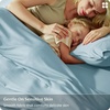 image:imageBedsure PureWoven Organically Grown Bamboo Viscose King Size Sheets Set  Cooling Bed Sheets for Hot Sleepers 18 Deep Pocket with Corner Straps Luxury Silky Soft Breathable OekoTex Navy10  Light Blue