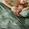 image:imageBedsure PureWoven Organically Grown Bamboo Viscose King Size Sheets Set  Cooling Bed Sheets for Hot Sleepers 18 Deep Pocket with Corner Straps Luxury Silky Soft Breathable OekoTex Navy07  Sage Green