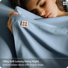 image:imageBedsure PureWoven Organically Grown Bamboo Viscose King Size Sheets Set  Cooling Bed Sheets for Hot Sleepers 18 Deep Pocket with Corner Straps Luxury Silky Soft Breathable OekoTex Navy04  Mineral Blue