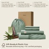 image:imageBedsure PureWoven Organically Grown Bamboo Viscose King Size Sheets Set  Cooling Bed Sheets for Hot Sleepers 18 Deep Pocket with Corner Straps Luxury Silky Soft Breathable OekoTex Navy07  Sage Green