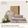 image:imageBedsure PureWoven Organically Grown Bamboo Viscose King Size Sheets Set  Cooling Bed Sheets for Hot Sleepers 18 Deep Pocket with Corner Straps Luxury Silky Soft Breathable OekoTex Navy03  Light Brown