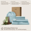 image:imageBedsure PureWoven Organically Grown Bamboo Viscose King Size Sheets Set  Cooling Bed Sheets for Hot Sleepers 18 Deep Pocket with Corner Straps Luxury Silky Soft Breathable OekoTex Navy10  Light Blue