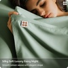 image:imageBedsure PureWoven Organically Grown Bamboo Viscose King Size Sheets Set  Cooling Bed Sheets for Hot Sleepers 18 Deep Pocket with Corner Straps Luxury Silky Soft Breathable OekoTex Navy07  Sage Green