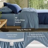 image:imageBedsure PureWoven Organically Grown Bamboo Viscose King Size Sheets Set  Cooling Bed Sheets for Hot Sleepers 18 Deep Pocket with Corner Straps Luxury Silky Soft Breathable OekoTex Navy04  Mineral Blue
