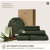 image:imageBedsure PureWoven Organically Grown Bamboo Viscose King Size Sheets Set  Cooling Bed Sheets for Hot Sleepers 18 Deep Pocket with Corner Straps Luxury Silky Soft Breathable OekoTex Navy05  Olive Green