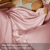 image:imageBedsure PureWoven Organically Grown Bamboo Viscose King Size Sheets Set  Cooling Bed Sheets for Hot Sleepers 18 Deep Pocket with Corner Straps Luxury Silky Soft Breathable OekoTex Navy08  Pink