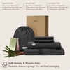 image:imageBedsure PureWoven Organically Grown Bamboo Viscose King Size Sheets Set  Cooling Bed Sheets for Hot Sleepers 18 Deep Pocket with Corner Straps Luxury Silky Soft Breathable OekoTex Navy09  Charcoal
