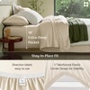 image:imageBedsure PureWoven Organically Grown Bamboo Viscose King Size Sheets Set  Cooling Bed Sheets for Hot Sleepers 18 Deep Pocket with Corner Straps Luxury Silky Soft Breathable OekoTex Navy02  Beige