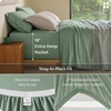 image:imageBedsure PureWoven Organically Grown Bamboo Viscose King Size Sheets Set  Cooling Bed Sheets for Hot Sleepers 18 Deep Pocket with Corner Straps Luxury Silky Soft Breathable OekoTex Navy07  Sage Green