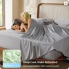 image:imageBedsure PureWoven Organically Grown Bamboo Viscose King Size Sheets Set  Cooling Bed Sheets for Hot Sleepers 18 Deep Pocket with Corner Straps Luxury Silky Soft Breathable OekoTex Navy06  Grey