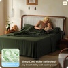 image:imageBedsure PureWoven Organically Grown Bamboo Viscose King Size Sheets Set  Cooling Bed Sheets for Hot Sleepers 18 Deep Pocket with Corner Straps Luxury Silky Soft Breathable OekoTex Navy05  Olive Green