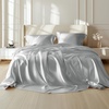 image:imageBedsure Satin Sheets Grey Full Bundle Mattress Protector Waterproof