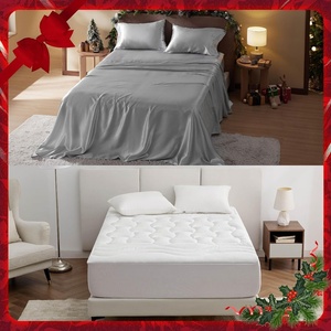 image:imageBedsure Satin Sheets Grey Full Bundle Mattress Protector Waterproof