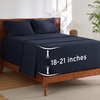 image:imageBedsure Deep Pocket Queen Sheet Set  Fits Mattresses Up to 21 Inches Thick  4 Piece GentleSoft Bed Sheets Moisture Wicking Soft amp Cooling Bedsheet amp Pillowcases Easy amp Secure Fit Red09  Navy