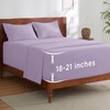 image:imageBedsure Deep Pocket Queen Sheet Set  Fits Mattresses Up to 21 Inches Thick  4 Piece GentleSoft Bed Sheets Moisture Wicking Soft amp Cooling Bedsheet amp Pillowcases Easy amp Secure Fit Red10  Light Purple