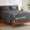 image:imageBedsure Deep Pocket Queen Sheet Set  Fits Mattresses Up to 21 Inches Thick  4 Piece GentleSoft Bed Sheets Moisture Wicking Soft amp Cooling Bedsheet amp Pillowcases Easy amp Secure Fit Red03  Dark Grey