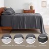 image:imageBedsure Deep Pocket Queen Sheet Set  Fits Mattresses Up to 21 Inches Thick  4 Piece GentleSoft Bed Sheets Moisture Wicking Soft amp Cooling Bedsheet amp Pillowcases Easy amp Secure Fit Red03  Dark Grey