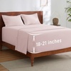 image:imageBedsure Deep Pocket Queen Sheet Set  Fits Mattresses Up to 21 Inches Thick  4 Piece GentleSoft Bed Sheets Moisture Wicking Soft amp Cooling Bedsheet amp Pillowcases Easy amp Secure Fit Red13  Blush Pink