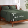 image:imageBedsure Deep Pocket Queen Sheet Set  Fits Mattresses Up to 21 Inches Thick  4 Piece GentleSoft Bed Sheets Moisture Wicking Soft amp Cooling Bedsheet amp Pillowcases Easy amp Secure Fit RedOlive Green