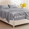 image:imageBedsure Deep Pocket Queen Sheet Set  Fits Mattresses Up to 21 Inches Thick  4 Piece GentleSoft Bed Sheets Moisture Wicking Soft amp Cooling Bedsheet amp Pillowcases Easy amp Secure Fit Red01  Light Grey