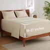 image:imageBedsure Deep Pocket Queen Sheet Set  Fits Mattresses Up to 21 Inches Thick  4 Piece GentleSoft Bed Sheets Moisture Wicking Soft amp Cooling Bedsheet amp Pillowcases Easy amp Secure Fit Red04  Beige