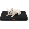 image:imageBedsure XL Dog Bed for Crate Pet Bed with Washable Cover 41x27 Inch Grey  Orthopedic Egg Crate Foam Flat Rectangle Sherpa Mat NonSlip Bottom Comfy Removable Cover For Extra Large Pets  65 lbsBlack