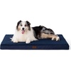 image:imageBedsure XL Dog Bed for Crate Pet Bed with Washable Cover 41x27 Inch Grey  Orthopedic Egg Crate Foam Flat Rectangle Sherpa Mat NonSlip Bottom Comfy Removable Cover For Extra Large Pets  65 lbsAsh Navy
