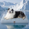 image:imageBedsure XL Dog Bed for Crate Pet Bed with Washable Cover 41x27 Inch Grey  Orthopedic Egg Crate Foam Flat Rectangle Sherpa Mat NonSlip Bottom Comfy Removable Cover For Extra Large Pets  65 lbsCooling Blue