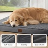 image:imageBedsure XL Dog Bed for Crate Pet Bed with Washable Cover 41x27 Inch Grey  Orthopedic Egg Crate Foam Flat Rectangle Sherpa Mat NonSlip Bottom Comfy Removable Cover For Extra Large Pets  65 lbsDark Grey