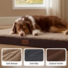 image:imageBedsure XL Dog Bed for Crate Pet Bed with Washable Cover 41x27 Inch Grey  Orthopedic Egg Crate Foam Flat Rectangle Sherpa Mat NonSlip Bottom Comfy Removable Cover For Extra Large Pets  65 lbsBrown