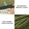 image:imageBedsure XL Dog Bed for Crate Pet Bed with Washable Cover 41x27 Inch Grey  Orthopedic Egg Crate Foam Flat Rectangle Sherpa Mat NonSlip Bottom Comfy Removable Cover For Extra Large Pets  65 lbsDark Green