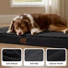image:imageBedsure XL Dog Bed for Crate Pet Bed with Washable Cover 41x27 Inch Grey  Orthopedic Egg Crate Foam Flat Rectangle Sherpa Mat NonSlip Bottom Comfy Removable Cover For Extra Large Pets  65 lbsBlack