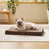 image:imageBedsure XL Dog Bed for Crate Pet Bed with Washable Cover 41x27 Inch Grey  Orthopedic Egg Crate Foam Flat Rectangle Sherpa Mat NonSlip Bottom Comfy Removable Cover For Extra Large Pets  65 lbsBrown