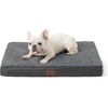 image:imageBedsure XL Dog Bed for Crate Pet Bed with Washable Cover 41x27 Inch Grey  Orthopedic Egg Crate Foam Flat Rectangle Sherpa Mat NonSlip Bottom Comfy Removable Cover For Extra Large Pets  65 lbsDark Grey