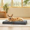 image:imageBedsure XL Dog Bed for Crate Pet Bed with Washable Cover 41x27 Inch Grey  Orthopedic Egg Crate Foam Flat Rectangle Sherpa Mat NonSlip Bottom Comfy Removable Cover For Extra Large Pets  65 lbsDark Grey