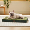 image:imageBedsure XL Dog Bed for Crate Pet Bed with Washable Cover 41x27 Inch Grey  Orthopedic Egg Crate Foam Flat Rectangle Sherpa Mat NonSlip Bottom Comfy Removable Cover For Extra Large Pets  65 lbsDark Green