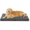 image:imageBedsure XL Dog Bed for Crate Pet Bed with Washable Cover 41x27 Inch Grey  Orthopedic Egg Crate Foam Flat Rectangle Sherpa Mat NonSlip Bottom Comfy Removable Cover For Extra Large Pets  65 lbsDark Grey