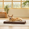 image:imageBedsure XL Dog Bed for Crate Pet Bed with Washable Cover 41x27 Inch Grey  Orthopedic Egg Crate Foam Flat Rectangle Sherpa Mat NonSlip Bottom Comfy Removable Cover For Extra Large Pets  65 lbsBrown