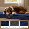 image:imageBedsure XL Dog Bed for Crate Pet Bed with Washable Cover 41x27 Inch Grey  Orthopedic Egg Crate Foam Flat Rectangle Sherpa Mat NonSlip Bottom Comfy Removable Cover For Extra Large Pets  65 lbsAsh Navy