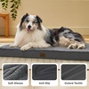 image:imageBedsure XL Dog Bed for Crate Pet Bed with Washable Cover 41x27 Inch Grey  Orthopedic Egg Crate Foam Flat Rectangle Sherpa Mat NonSlip Bottom Comfy Removable Cover For Extra Large Pets  65 lbsDark Grey