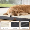 image:imageBedsure XL Dog Bed for Crate Pet Bed with Washable Cover 41x27 Inch Grey  Orthopedic Egg Crate Foam Flat Rectangle Sherpa Mat NonSlip Bottom Comfy Removable Cover For Extra Large Pets  65 lbsGrey