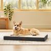 image:imageBedsure XL Dog Bed for Crate Pet Bed with Washable Cover 41x27 Inch Grey  Orthopedic Egg Crate Foam Flat Rectangle Sherpa Mat NonSlip Bottom Comfy Removable Cover For Extra Large Pets  65 lbsGrey