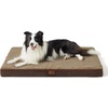 image:imageBedsure XL Dog Bed for Crate Pet Bed with Washable Cover 41x27 Inch Grey  Orthopedic Egg Crate Foam Flat Rectangle Sherpa Mat NonSlip Bottom Comfy Removable Cover For Extra Large Pets  65 lbsBrown