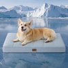 image:imageBedsure XL Dog Bed for Crate Pet Bed with Washable Cover 41x27 Inch Grey  Orthopedic Egg Crate Foam Flat Rectangle Sherpa Mat NonSlip Bottom Comfy Removable Cover For Extra Large Pets  65 lbsCooling Blue