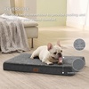 image:imageBedsure XL Dog Bed for Crate Pet Bed with Washable Cover 41x27 Inch Grey  Orthopedic Egg Crate Foam Flat Rectangle Sherpa Mat NonSlip Bottom Comfy Removable Cover For Extra Large Pets  65 lbsDark Grey