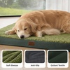 image:imageBedsure XL Dog Bed for Crate Pet Bed with Washable Cover 41x27 Inch Grey  Orthopedic Egg Crate Foam Flat Rectangle Sherpa Mat NonSlip Bottom Comfy Removable Cover For Extra Large Pets  65 lbsDark Green